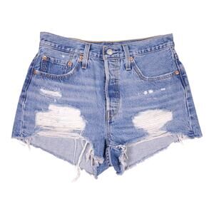 Levi’s 501 High Rise Med Wash Denim Shorts Sz 28